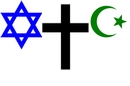 The Star of David, Christian Cross and the Star and Crescent