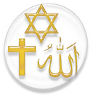The Star of David, Christian Cross and the Star and Crescent